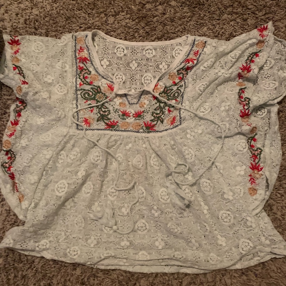 A bathing suit see-through top